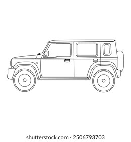 Jeep Line Art Stock Illustrations