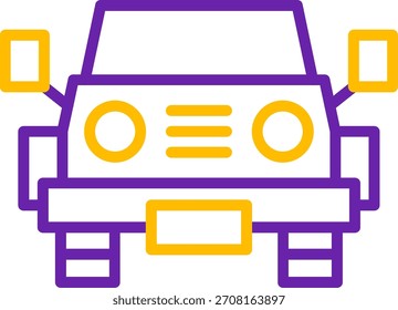 Jeep Line Two Color Vector Icon Design