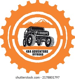 jeep logo 4x4 black with orange