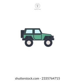 Jeep Off-road icon symbol vector illustration isolated on white background