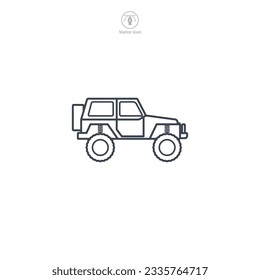 Jeep Off-road icon symbol vector illustration isolated on white background