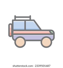 Jeep, Outdoor, Adventure Vector Awesome Fill Icon