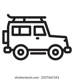 Jeep outline icon. Transportation illustration for templates, web design and infographics