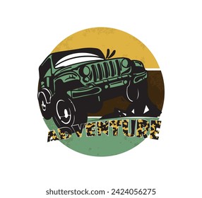 jeep road adventure vector design for print