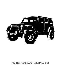 jeep silhouette design. off road vehicle sign and symbol.