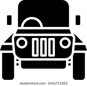 Jeep solid and glyph vector illustration