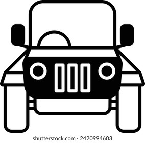 Jeep solid glyph vector illustration