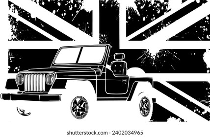 Jeep travel hand drawn outline doodle icon. Summer travel and vacation, adventure and crossover concept.
