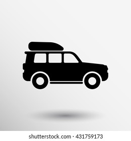 Jeep travel pictogram Summer family concept illustration icon on white background