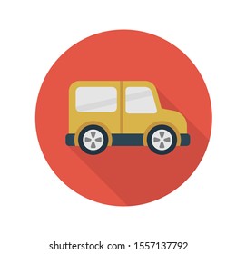 jeep vector flat colour icon