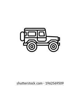 jeep vector icon. transportation and vehicle icon outline style. perfect use for icon, logo, illustration, website, and more. icon design line style