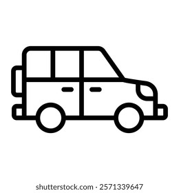 Jeep Vector Line Icon Design