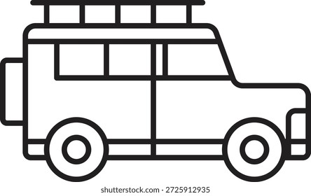 Diseño de icono de línea de Vector Jeep
