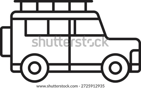 Jeep Vector Line Icon Design