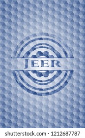 Jeer blue polygonal emblem.