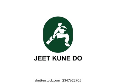 jeet kune do sport vector line icono. deportista, postura de lucha. ilustración del pictograma deportivo.