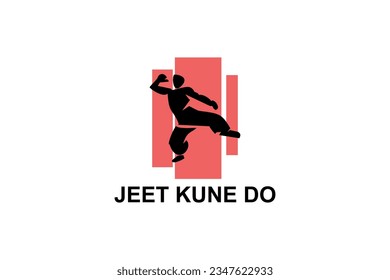 jeet kune do sport vector line icon. sportsman, fighting stance. sport pictogram illustration.