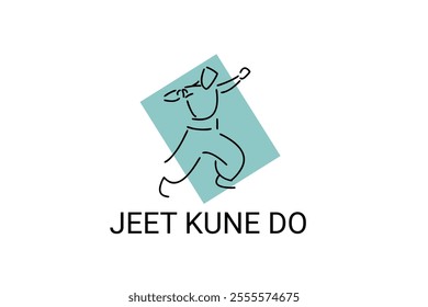 jeet kune do sport vector line icon. sportsman, fighting stance. sport pictogram illustration.