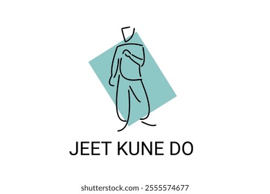 jeet kune do sport vector line icon. sportsman, fighting stance. sport pictogram illustration.