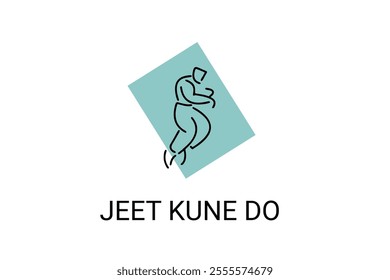 jeet kune do sport vector line icon. sportsman, fighting stance. sport pictogram illustration.