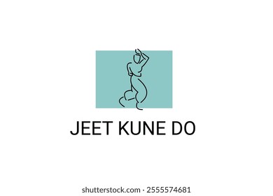 jeet kune do sport vector line icon. sportsman, fighting stance. sport pictogram illustration.