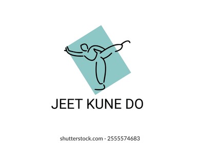 jeet kune do sport vector line icon. sportsman, fighting stance. sport pictogram illustration.