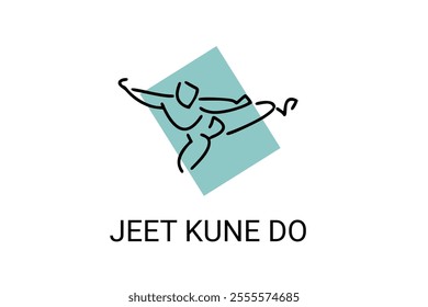 jeet kune do sport vector line icon. sportsman, fighting stance. sport pictogram illustration.