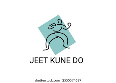 jeet kune do sport vector line icon. sportsman, fighting stance. sport pictogram illustration.