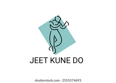 jeet kune do sport vector line icon. sportsman, fighting stance. sport pictogram illustration.