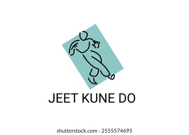 jeet kune do sport vector line icon. sportsman, fighting stance. sport pictogram illustration.