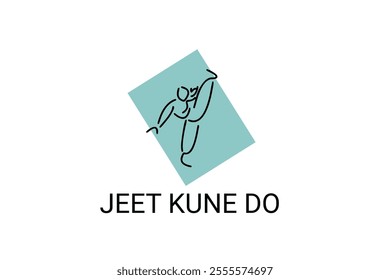 jeet kune do sport vector line icon. sportsman, fighting stance. sport pictogram illustration.