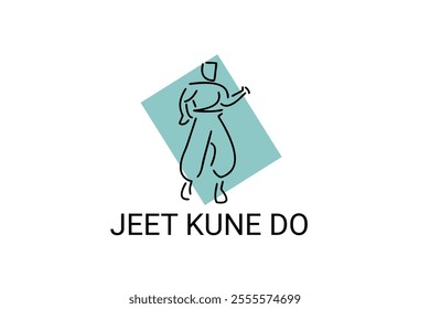 jeet kune do sport vector line icon. sportsman, fighting stance. sport pictogram illustration.
