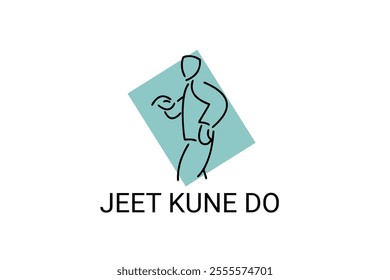 jeet kune do sport vector line icon. sportsman, fighting stance. sport pictogram illustration.