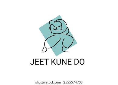 jeet kune do sport vector line icon. sportsman, fighting stance. sport pictogram illustration.