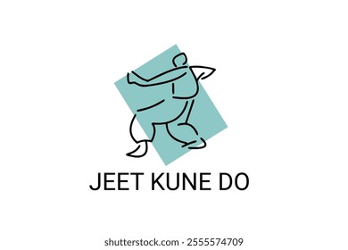 jeet kune do sport vector line icon. sportsman, fighting stance. sport pictogram illustration.