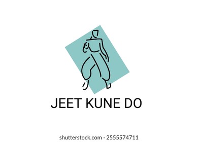 jeet kune do sport vector line icon. sportsman, fighting stance. sport pictogram illustration.