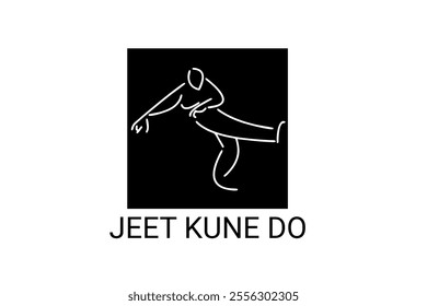 jeet kune do sport vector line icon. sportsman, fighting stance. sport pictogram illustration.