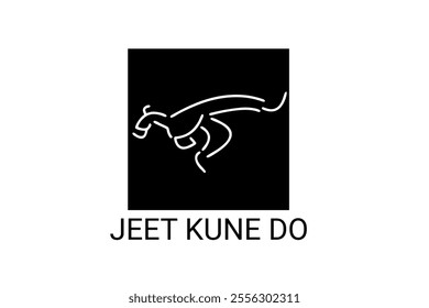 jeet kune do sport vector line icon. sportsman, fighting stance. sport pictogram illustration.