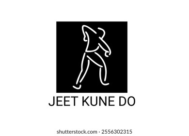jeet kune do sport vector line icon. sportsman, fighting stance. sport pictogram illustration.