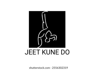 jeet kune do sport vector line icon. sportsman, fighting stance. sport pictogram illustration.