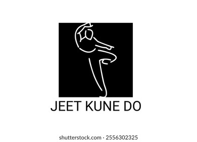 jeet kune do sport vector line icon. sportsman, fighting stance. sport pictogram illustration.