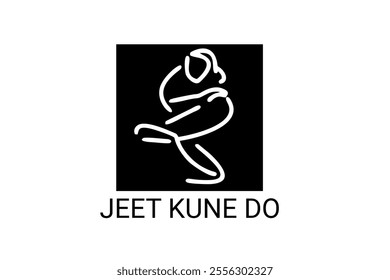 jeet kune do sport vector line icon. sportsman, fighting stance. sport pictogram illustration.