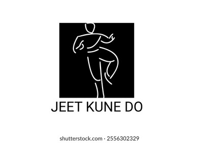 jeet kune do sport vector line icon. sportsman, fighting stance. sport pictogram illustration.