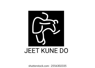 jeet kune do sport vector line icon. sportsman, fighting stance. sport pictogram illustration.
