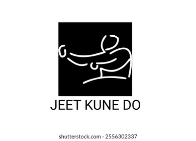 jeet kune do sport vector line icon. sportsman, fighting stance. sport pictogram illustration.