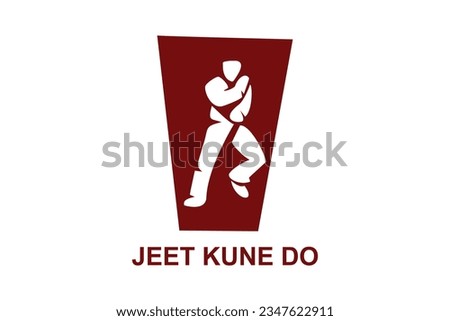 jeet kune do sport vector line icon. sportsman, fighting stance. sport pictogram illustration.