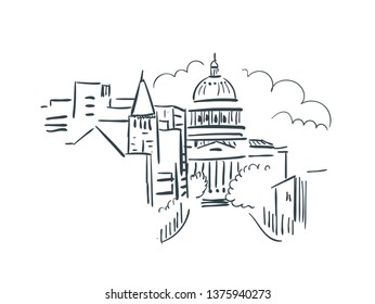 Jefferson city Missouri usa America vector sketch illustration line art 