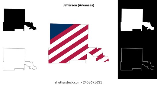 Jefferson County (Arkansas) outline map set