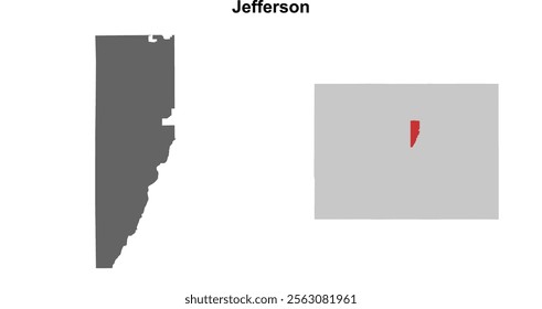 Jefferson County (Colorado) blank outline map set