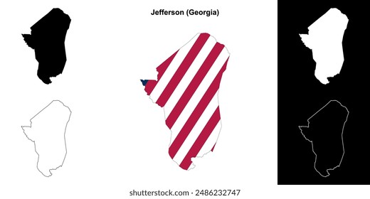 Jefferson County (Georgia) outline map set